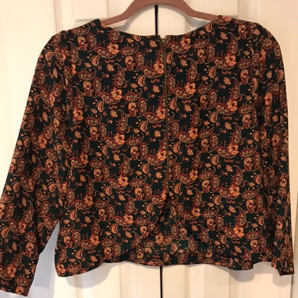Forever 21 teal paisley crop top - Picture 3 of 3